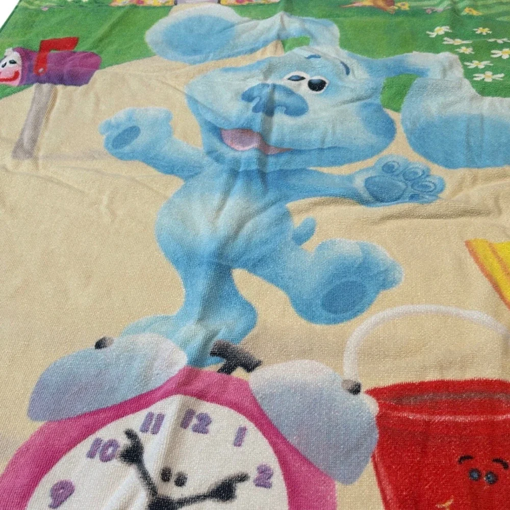 Vintage Blues Clues Beach Towel Blue Tickety Tock Mr Salt Nickelodeon 53x26